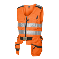 HiVis Tool Pocket Vest Orange/Blac